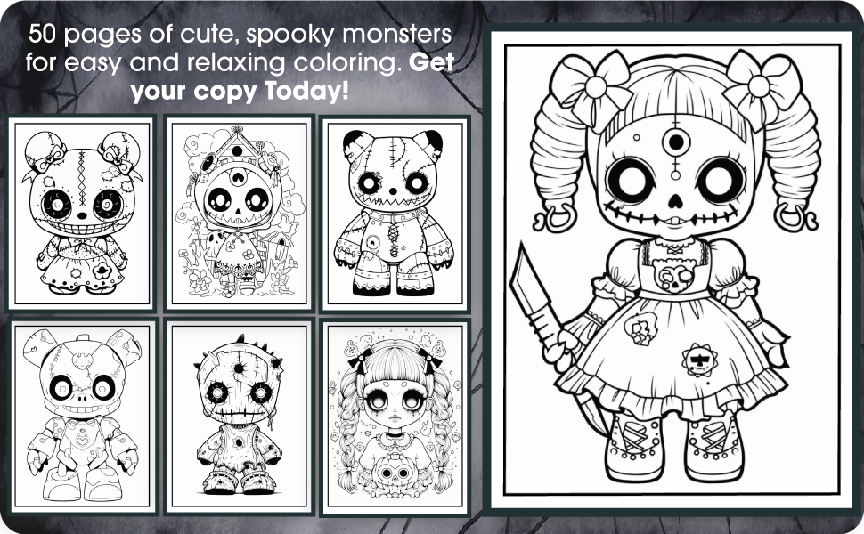 Adorable Creepy Gothic Coloring Book