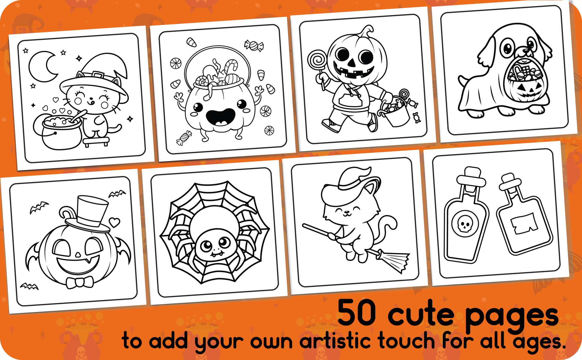 Cute and scary coloring book