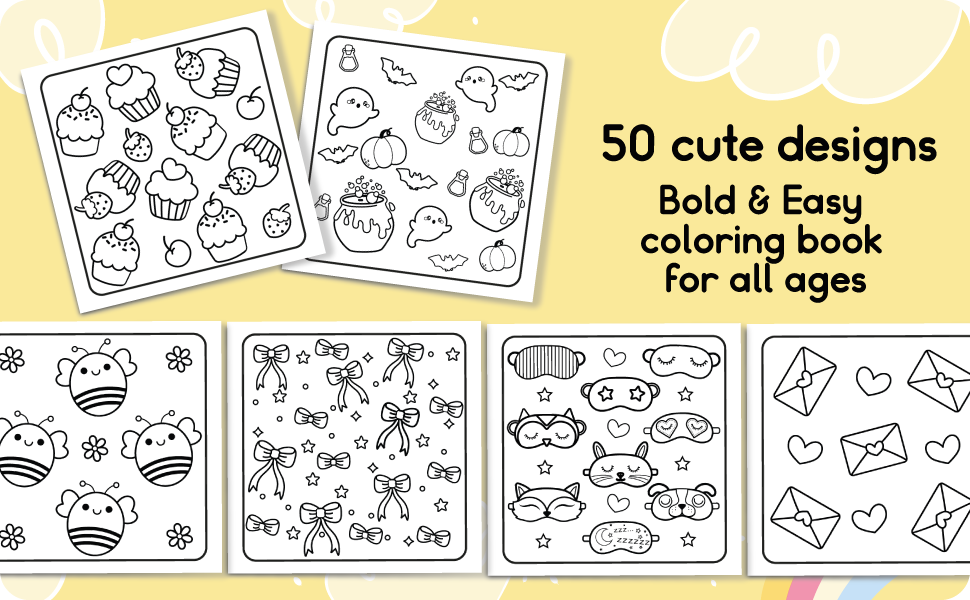 Cute comfy patterns coloring book