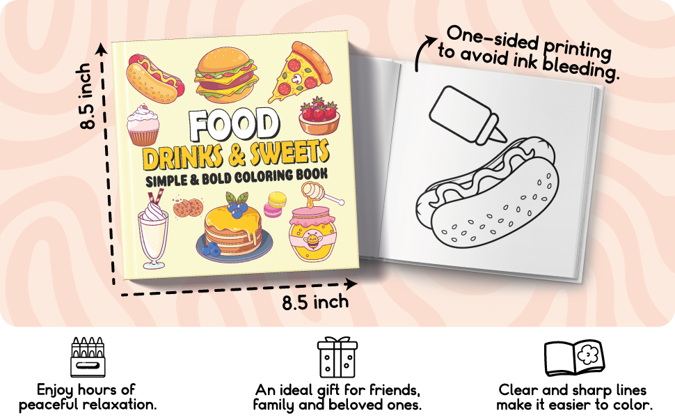 Food Drinks & Sweets Coloring book
