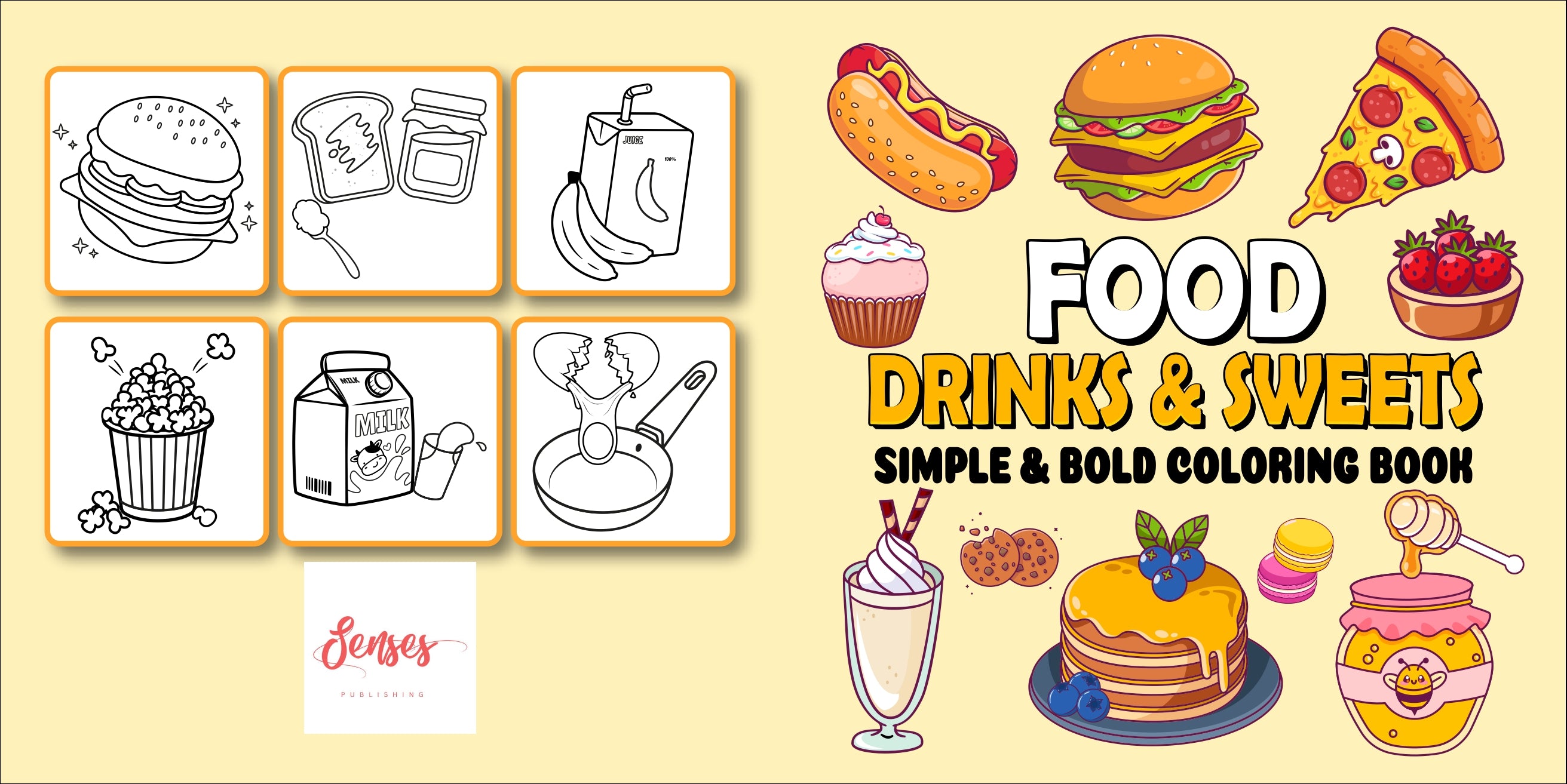 Food Drinks & Sweets Coloring book